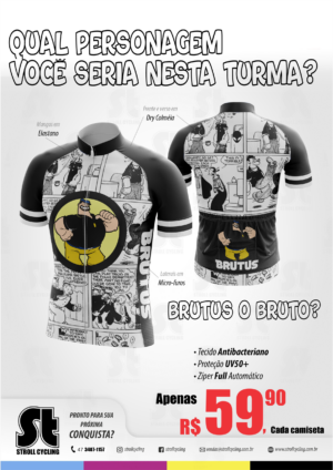 Camiseta Ciclismo Masculina Turma do Popeye