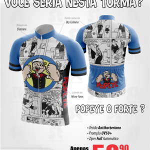 Camiseta Ciclismo Masculina Turma do Popeye